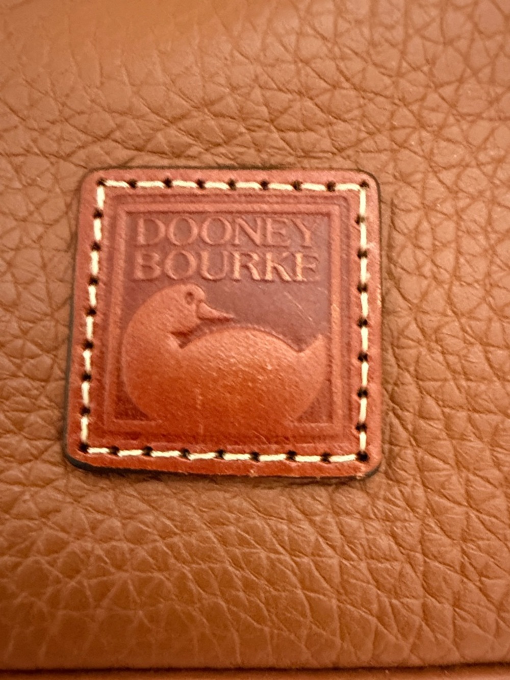 Dooney & Bourke Cognac Pebble Leather Clasp Coin Purse - Picture 2 of 5